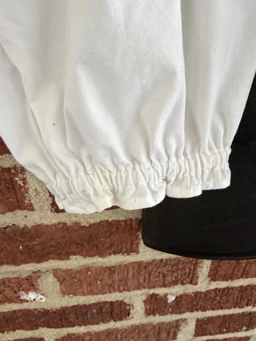 J. Crew White Ruffle Collar Long-Sleeve Blouse